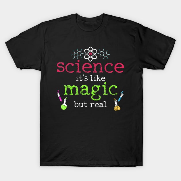 Science Is Magic Student Teacher Vintage Gift T-Shirt by Sharilyn Bars